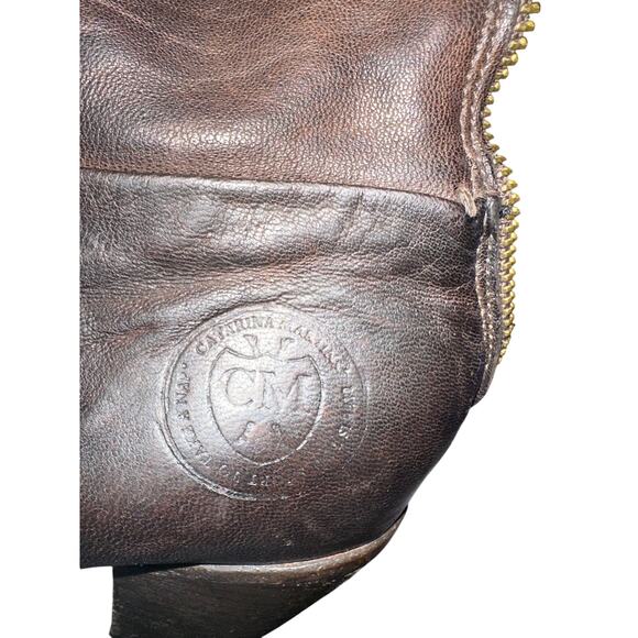 Catarina Martins Boots Zip Up Bootie Leather Ankle Antique Brown Size 38 US 8 - Picture 7 of 8